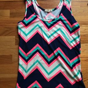Zig-zag striped tank top